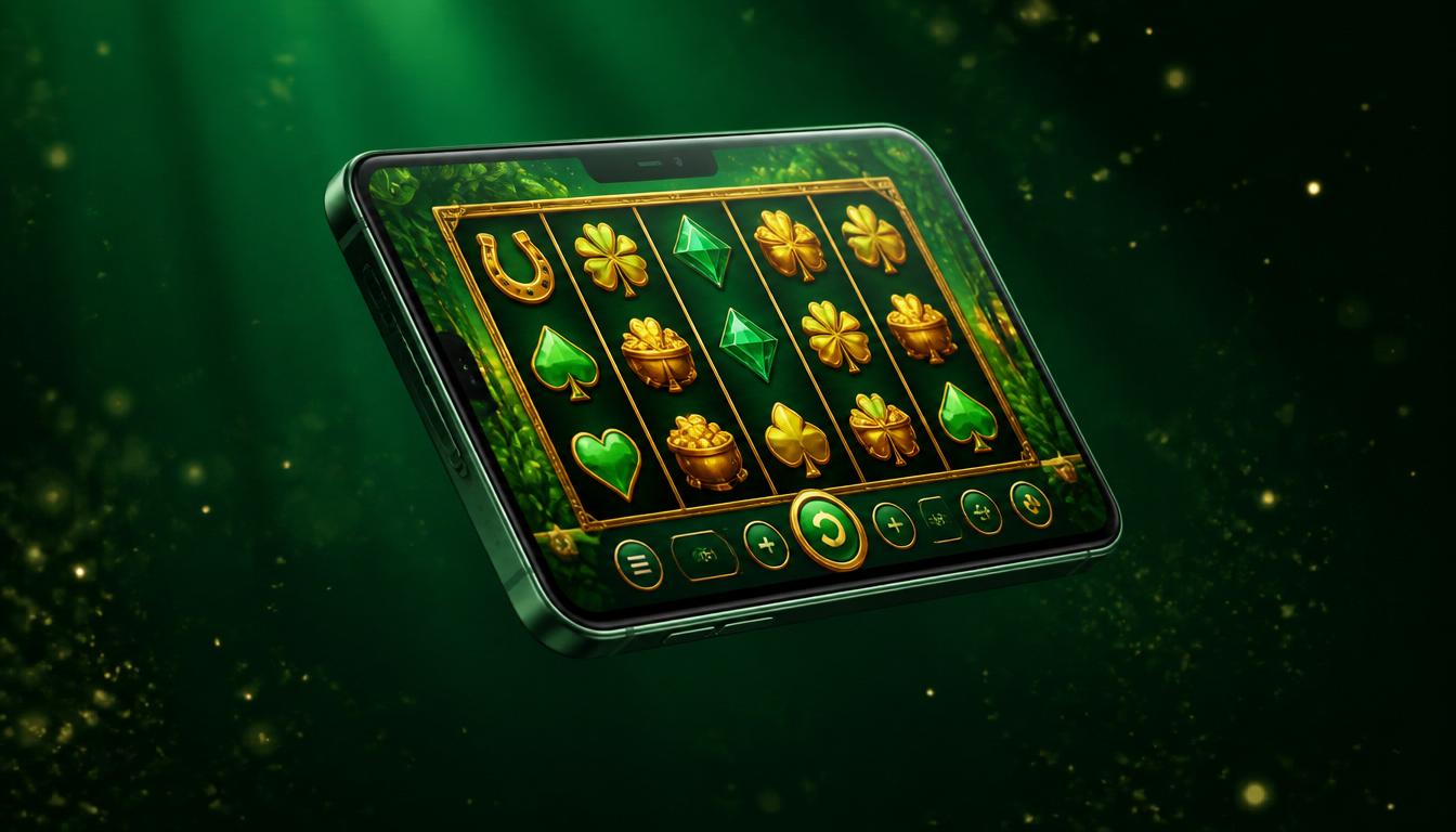 Verificare KYC Verde Casino — smartphone verde lime cu interfață de identificare biometrică