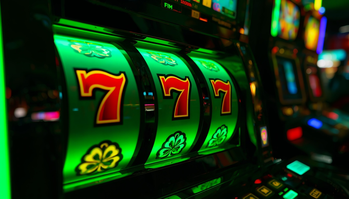 Sloturi Verde Casino — role neon verde smarald cu 7 auriu și simboluri norocoase lime